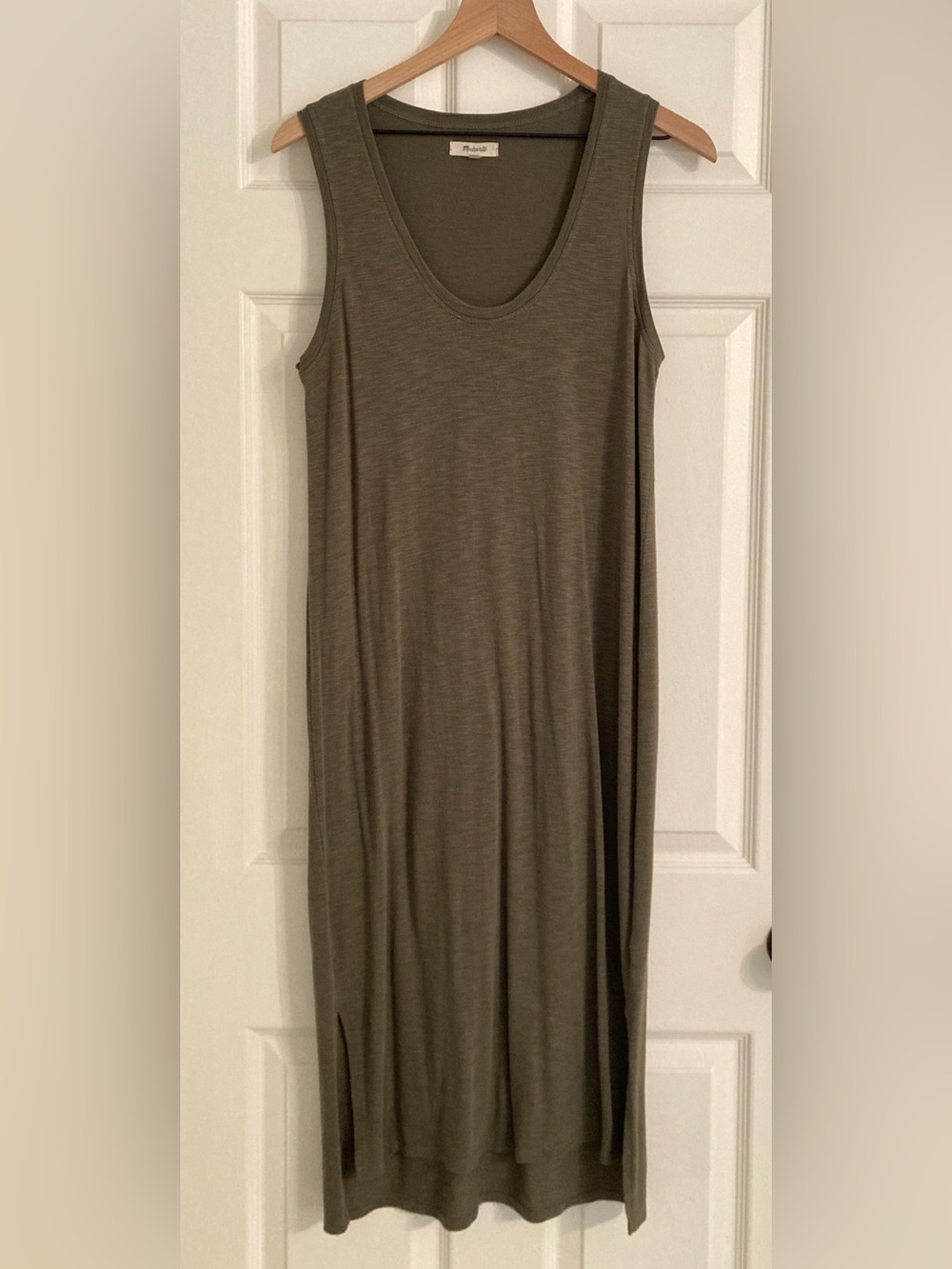 Madewell Olive Green Sleeveless Midi Tank Dress Size Medium